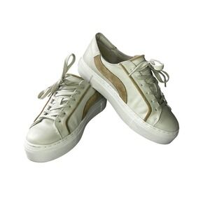 Able Napa Leather Sneakers Bone/Spruce White Casual Shoe Sneakers Women's Size 9